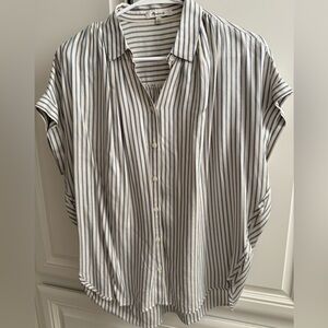 Madewell Blue and White Striped Blouse